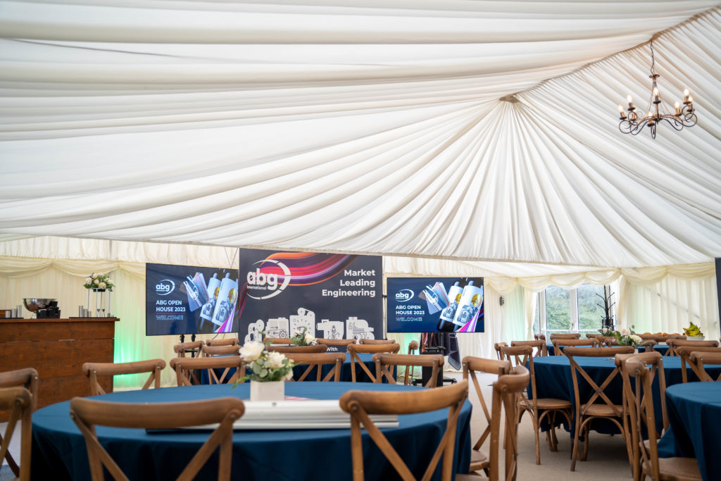 Marquee adjoined to Factory for a Corporate Gathering