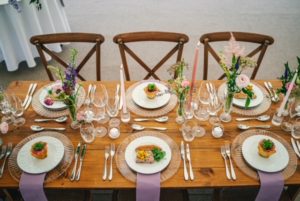 Rustic Trestle Table and Cross Back Chairs for Hire